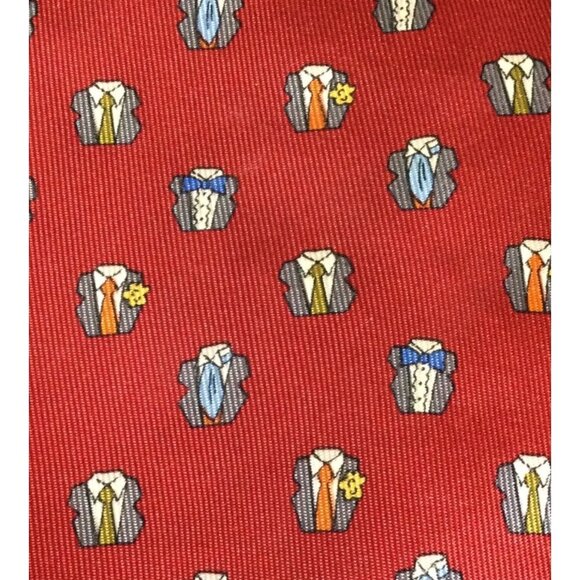 Salvatore Ferragamo Mens Silk Tie Novelty Dress Shirts All Over Print Necktie - Picture 3 of 6